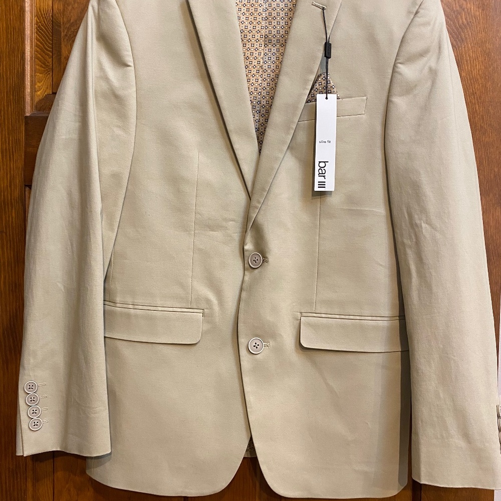 NWT Men’s Bar III Tan Sport Jacket 36S